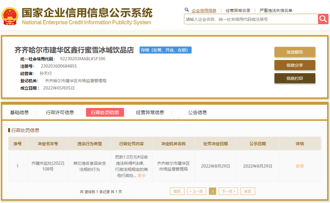 柠檬水中喝出虫状异物,蜜雪冰城又被罚款1万元