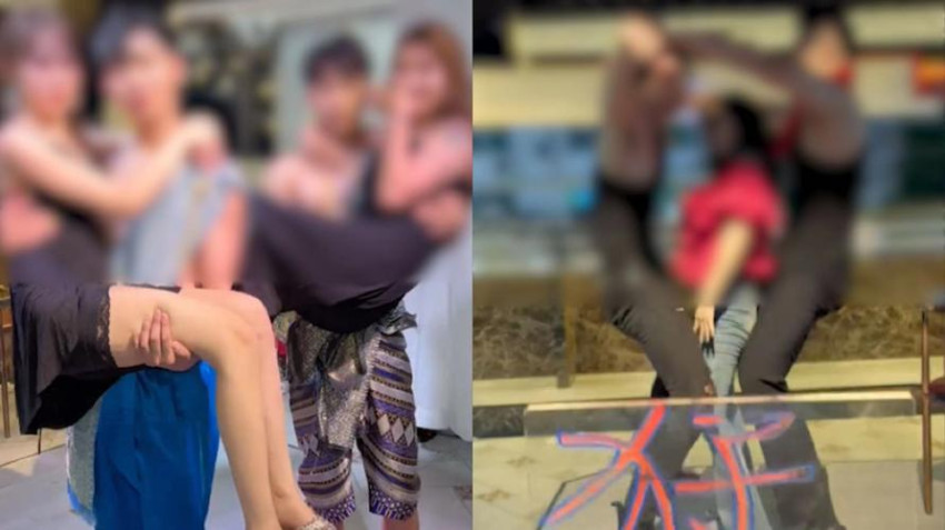 嘴对嘴喂食、做舔杆动作,云南一猛男餐厅被立案调查